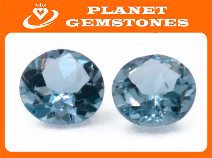 Aquamarine Natural Aquamarine RD shape 2PCS SET 3.5mm, 0.28ct-Aquamarine-Planet Gemstones