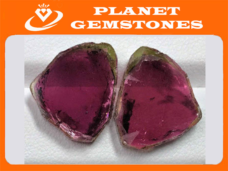 Watermelon Tourmaline Slice 17x14mm-Tourmaline-Planet Gemstones