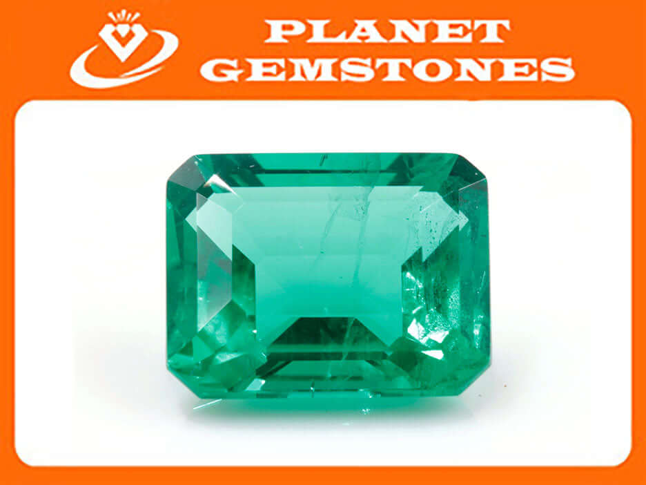 Natural Emerald Colombian Emerald May Birthstone Genuine Emerald Emerald Gemstone Emerald Green Emerald cut 10x8mm 3.13ct SKU:114544-Emerald-Planet Gemstones