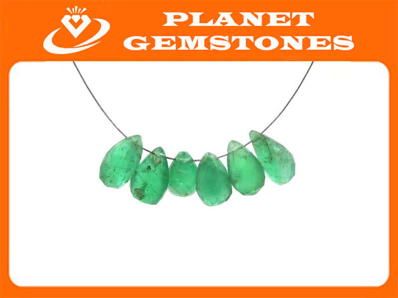 Genuine Emerald Beads Emerald Necklace Green gemstone Beads Emerald Gemstone Beads Green Jade Necklace Jade Bead Necklace 6-12mm-Emerald-Planet Gemstones