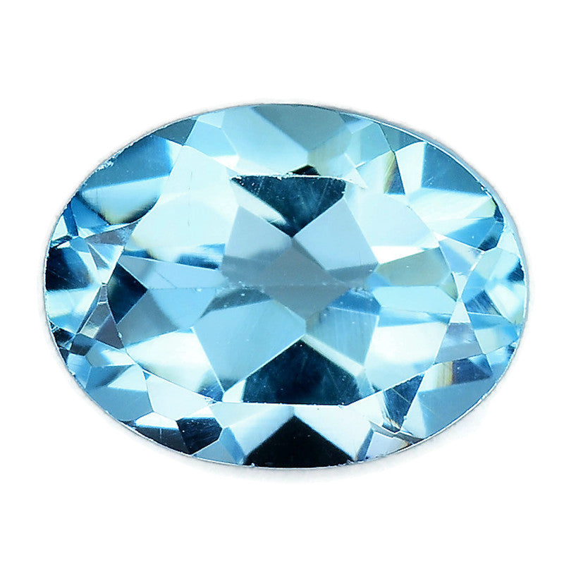 Natural Blue Topaz Gemstone Genuine Blue Topaz Faceted November Birthstone Blue Topaz Sky Blue Topaz OV 8x6mm 1.59cts SKU:114505-Blue Topaz-Planet Gemstones