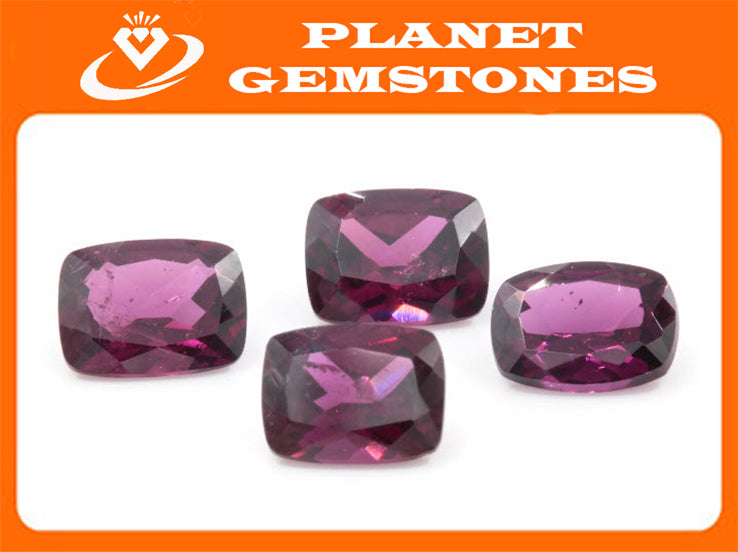 Natural Rhodolite Garnet gemstone Natural Garnet Purple Garnet January Birthstone Mozambique Garnet Natural rhodolite 8x6mm Cushion-Planet Gemstones
