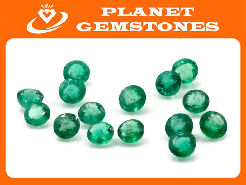 Emerald Natural Emerald May Birthstone Zambian Emerald Round Emerald Diy Jewelry Supplies Emerald Gemstone 0.19ct 3.5mm Emerald green-Emerald-Planet Gemstones