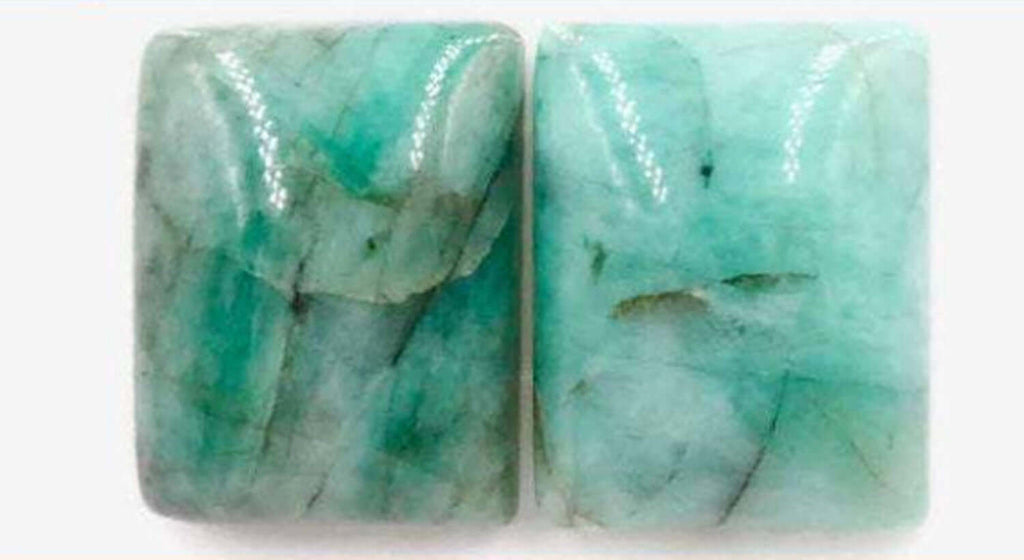 Emerald Natural Emerald May Birthstone Emerald Green Diy Jewelry Diy Jewelry Supplies 48.53ct 20x16mm Emerald Slices Pair-Emerald-Planet Gemstones