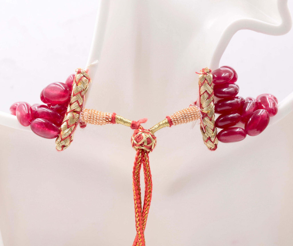 Genuine ruby Quartz Ruby Quartz necklace ruby Quartz beads ruby Quartz beads necklace for women ruby necklace SKU: 114343,114344-Ruby-Planet Gemstones