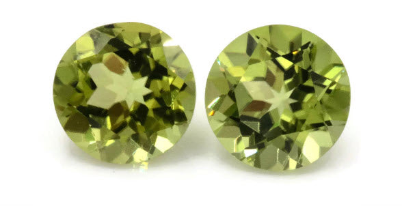 Natural Green Peridot Gemstone RD 6mm 1.80ct Round Matching Pair August Birthstone DIY Jewelry Supplies Peridot Gift for Her SKU:113112-Planet Gemstones