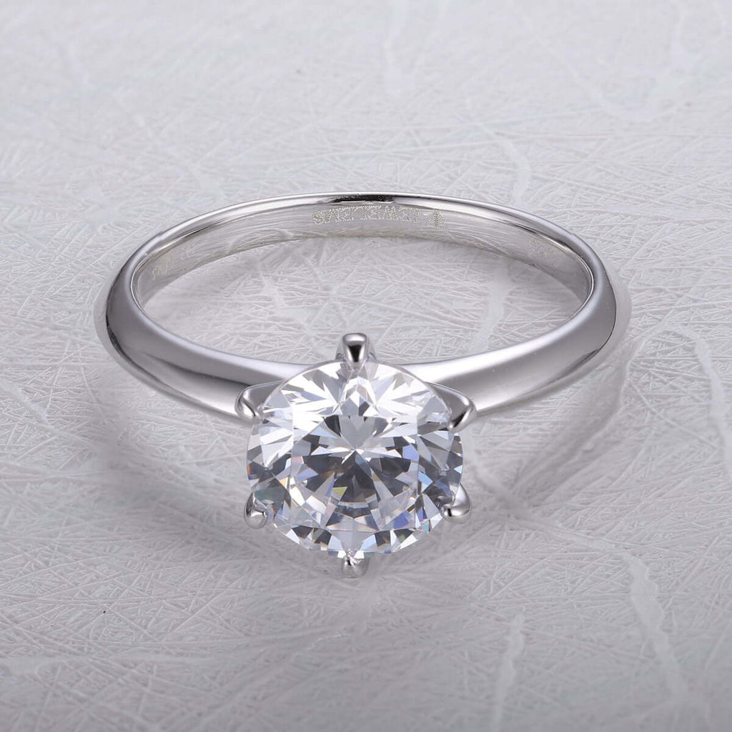 Ladies Luxury Jewelems stones solitaire look alike diamond ring 1-2ct-Planet Gemstones