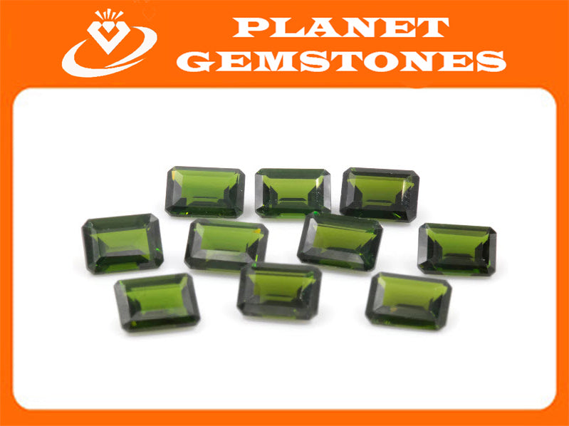 Natural Chrome diopside Green Gemstone Russian diopside Green Diopside DIY jewelry supplies Faceted Chrome diopside 7x5mm-Planet Gemstones