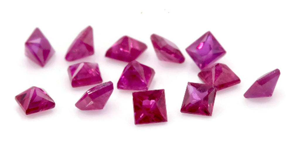 Natural Ruby Gemstone 2.5mm 0.12ct Square Cushion DIY Jewelry Ruby Loose Stone July Birthstone Genuine Ruby-Ruby-Planet Gemstones