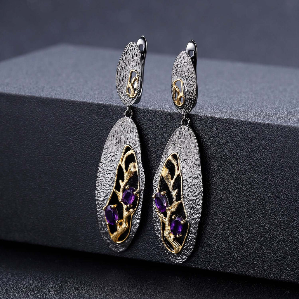 Vintage rhodolite garnet earrings