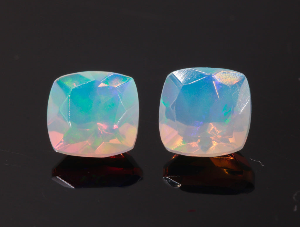 Natural Opal Ethiopian opal pair gemstones opal cabochon fire opal faceted opal rainbow opal white opal opal stone 5mm 0.81ct SKU: 114560-opal-Planet Gemstones