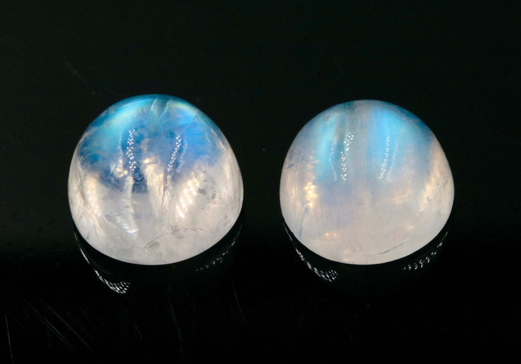 Natural Moonstone Blue moonstone Rainbow Moonstone June Birthstone Moonstone DIY jewelry Supplies Moonstone Cabs 12mm 15.74cts SKU:114592-Moonstone-Planet Gemstones