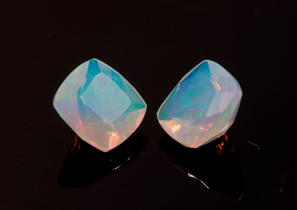 Natural Opal Ethiopian opal pair gemstones opal cabochon fire opal faceted opal rainbow opal white opal opal stone 5mm 0.81ct SKU: 114560-opal-Planet Gemstones