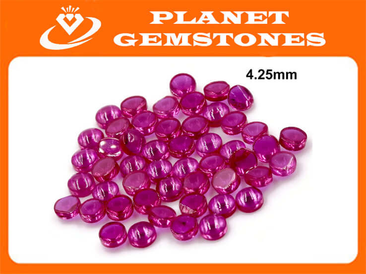 Lab Created Ruby 4.25mm,3.25mm,2.5mm & 2mm gemstone Jewelry Supply Round Ruby 50 Pcs DIY Jewelry Supplies SKU: 114160,114161,114162,114142-Planet Gemstones