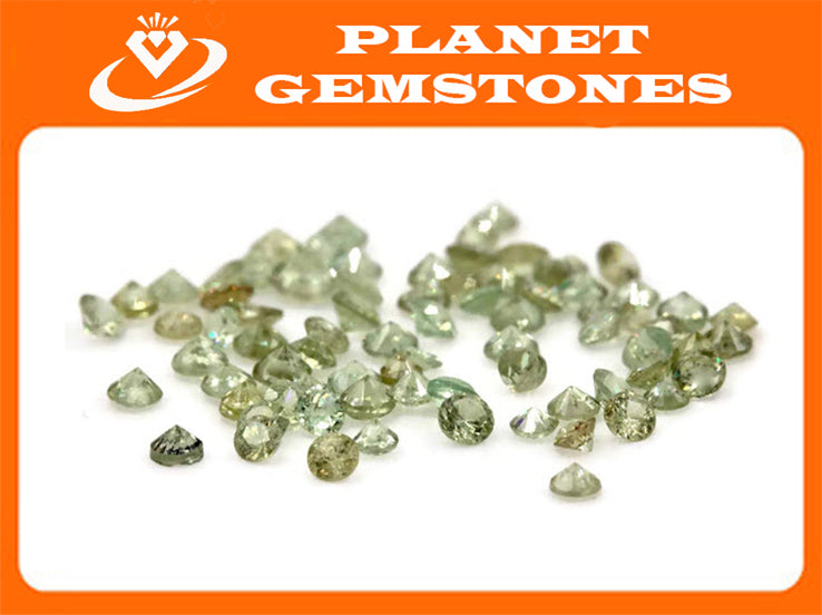 Natural Demantoid Garnet Melee Garnet Demantoid Garnet January Gemstone 2.5mm Round 4ct SET DIY Jewelry Loose Stone SKU:113111-Planet Gemstones