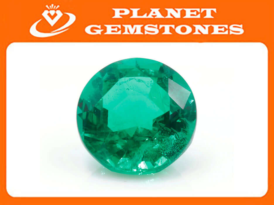 Natural Emerald Colombian Emerald May Birthstone Genuine Emerald Emerald Gemstone Emerald Green Emerald Round cut 7mm 1.29ct SKU:114543-Emerald-Planet Gemstones