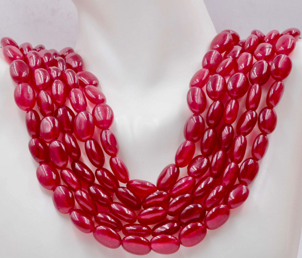 Genuine ruby Quartz Ruby Quartz necklace ruby Quartz beads ruby Quartz beads necklace for women ruby necklace SKU: 114343,114344-Ruby-Planet Gemstones