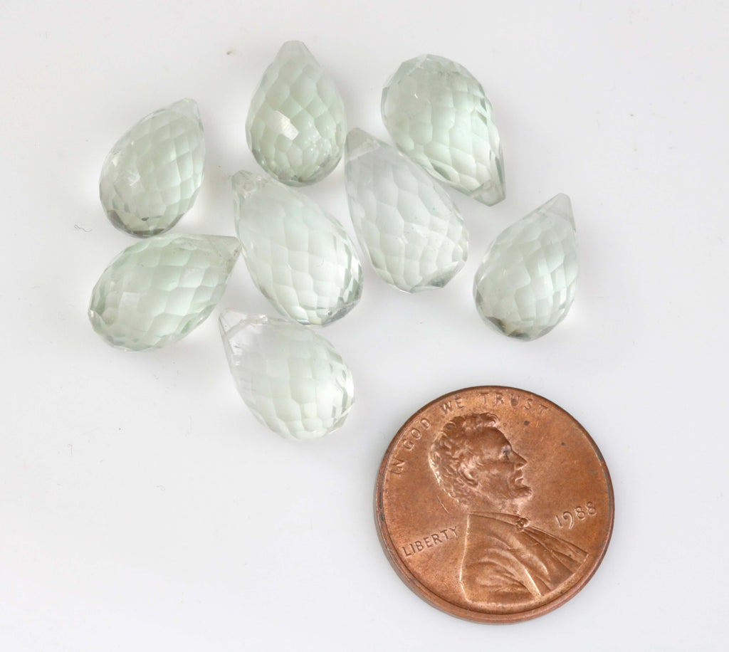 Prasiolite Drops Beads-Prasiolite-Planet Gemstones