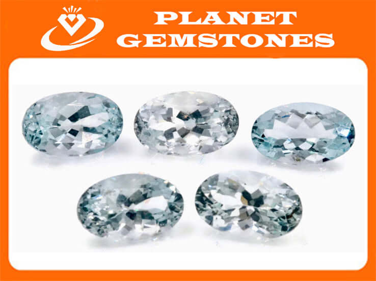 Aquamarine Oval 12x8mm-Aquamarine-Planet Gemstones