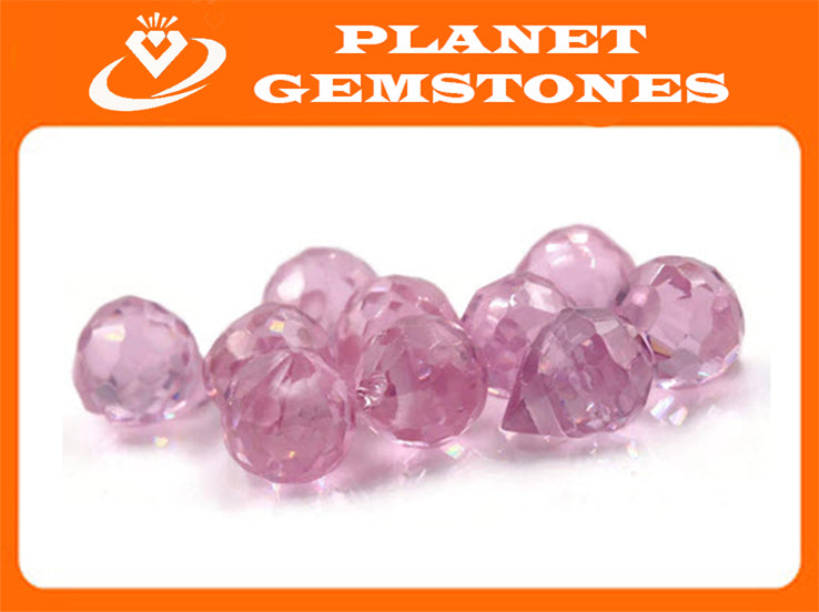 Pink Color Cubic Zircon Briolette 7X5mm Orange Briolette DIY Jewelry Cubic Zircon 26.80ct SKU:113116-Planet Gemstones