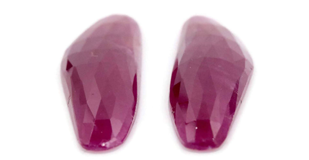 Natural Ruby DIY Jewelry Supply Supply Ruby July Birthstone Rose Cut Ruby Gemstone Genuine Ruby Ruby pair 14.45ct 20 x 9mm Ruby Rose cut-Ruby-Planet Gemstones