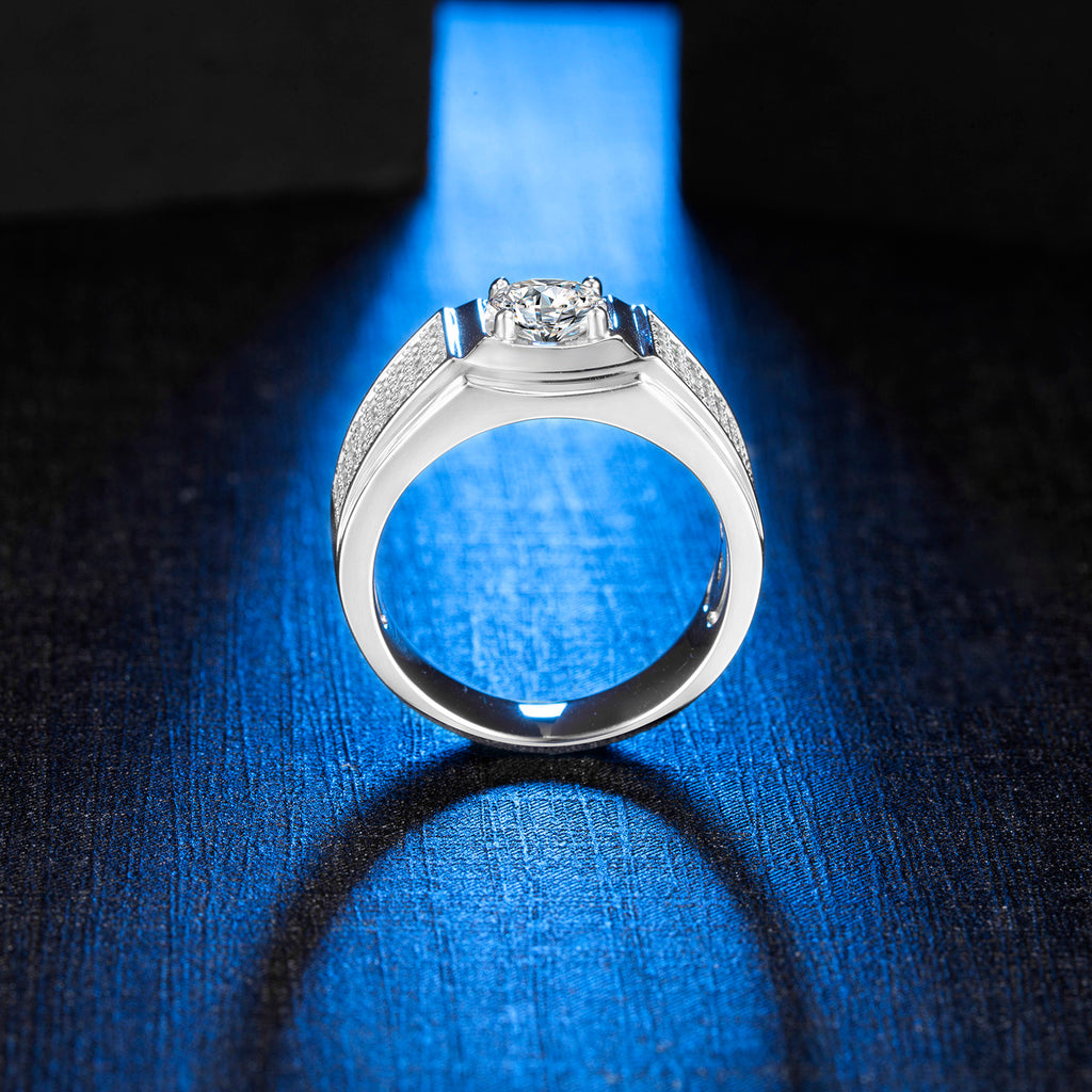 Moissanite Ring Moissanite Mens ring Mens Solitaire Ring Moissanite Solitaire Ring Promise ring Mens Ring Mens Wedding Ring mens Anniversary ring SKU:6142022-MENS RING-Planet Gemstones