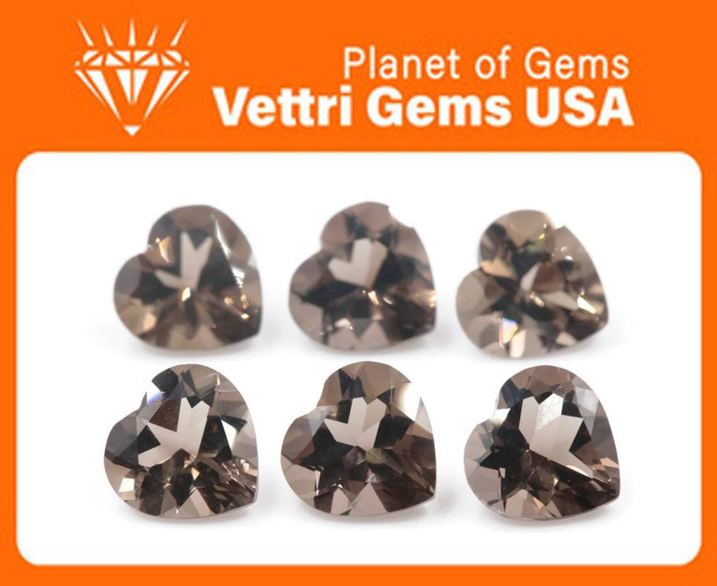 Smoky Quartz heart 9mm-QUARTZ-Planet Gemstones