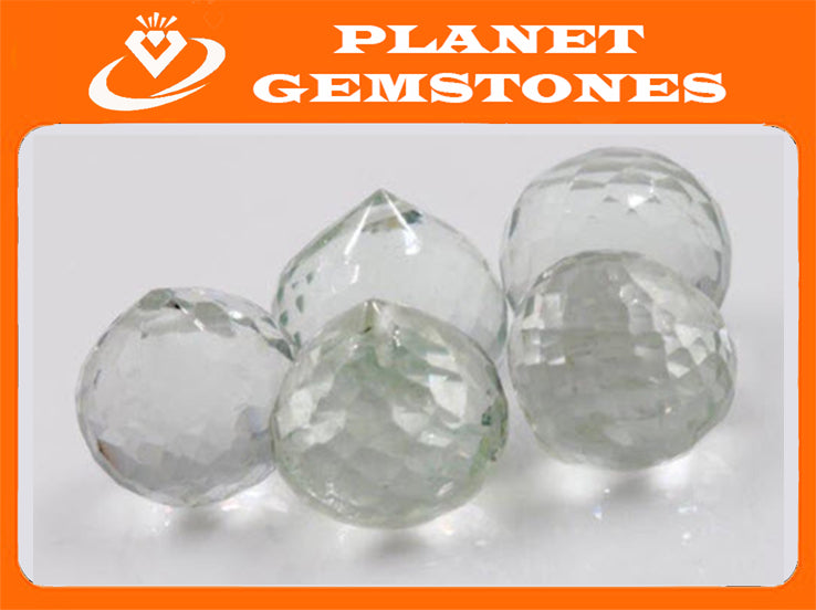 Prasiolite Briolette 8mm-Planet Gemstones