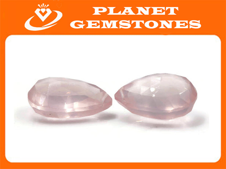 Natural Rose Quartz Gemstone Stones Pink Quartz Stone Rose Quartz Drops DIY Jewelry Supplies DIY Jewelry Supplies 20x15mm 25ct SKU:113031-Planet Gemstones