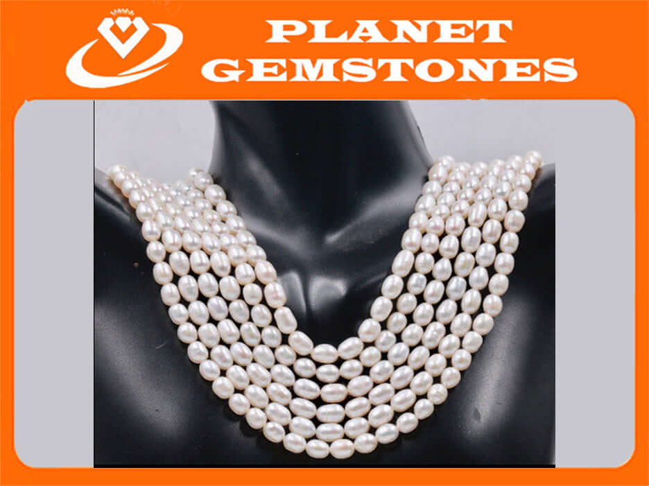 Fresh Water Pearls Real pearl necklace Cultured pearls Small pearl Necklace Natural white pearl Bulk Pearl SKU:113254-Planet Gemstones