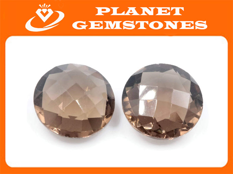 Natural Quartz Natural Smoky Quartz Smoky Vintage Quartz DIY Jewelry Loose Stone Smoky Quartz Square Smokey Quartz Round 12mm, 9.93ct-Planet Gemstones