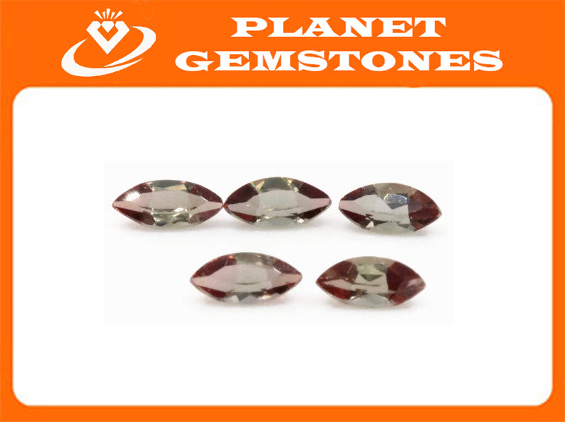 Natural Andalusite Andalusite Gemstone Genuine Andalusite Poor Man Alexandrite Faceted Andalusite DIY ANDALUSITE 5PCS SEST 5x2.5mm 0.75ct-Planet Gemstones