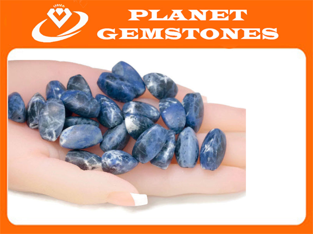 Sodalite beads 21x12mm-Planet Gemstones