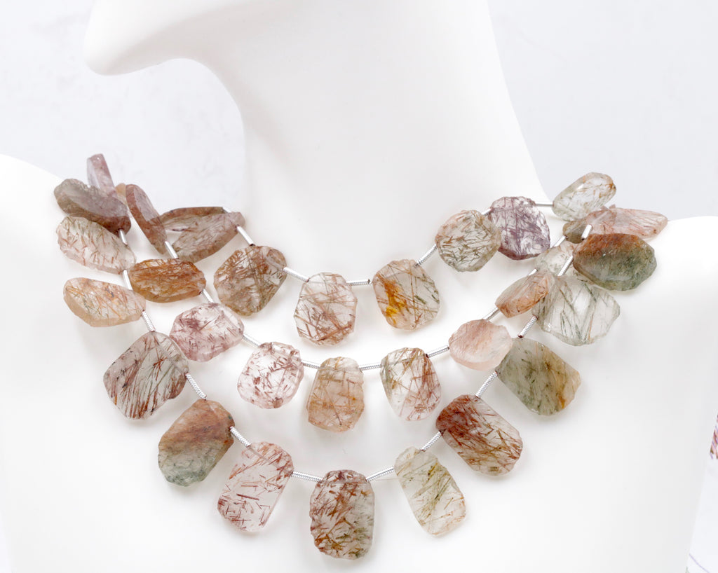Genuine natural rutile quartz gemstone