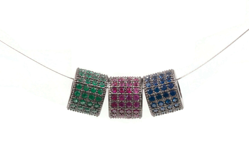 Micro Pave Beads 11x9mm-Beads-Planet Gemstones