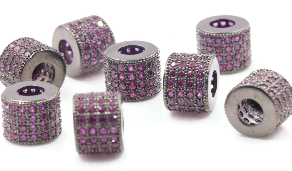 Micro Pave Beads 11x9mm-Beads-Planet Gemstones