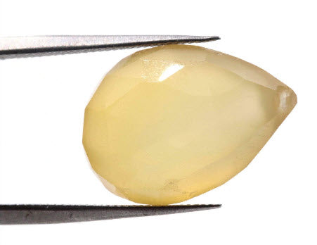 Yellow Chalcedony 17x12mm Faceted Pear Briolette Amazing Item at Jewelry 9.60ct DIY Jewelry Supplies SKU:113067-Planet Gemstones
