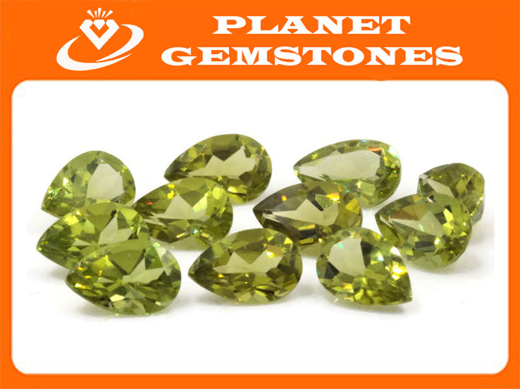 Peridot Pear 9x6mm-Planet Gemstones