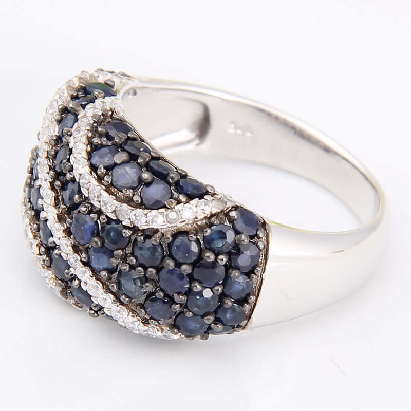 Women's Ring Sapphire Ring Sapphire band unique Sterling Silver ring Sapphire ring promise ring Sapphire stone ring SKU: 6142156-RING-Planet Gemstones