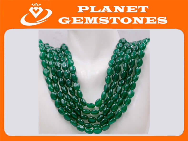 Green Quartz Necklace Quartz Necklace Indian Necklace Beaded Necklace Long Necklace Layered Necklace SKU 114338-Emerald-Planet Gemstones