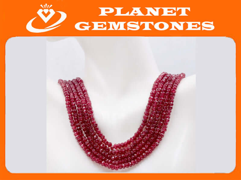 Genuine ruby quartz beads Ruby quartz bead necklace ruby quartz gemstone beads ruby fuchsite beads necklace for women ruby necklaceSKU:113267,113268-Planet Gemstones
