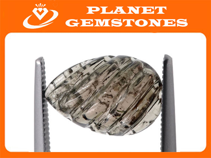 Natural Tourmaline Green Black Tourmaline DIY Jewelry Supply Tourmaline October birthstone Genuine Tourmaline carved 3.59ct 13x9mm-Tourmaline-Planet Gemstones