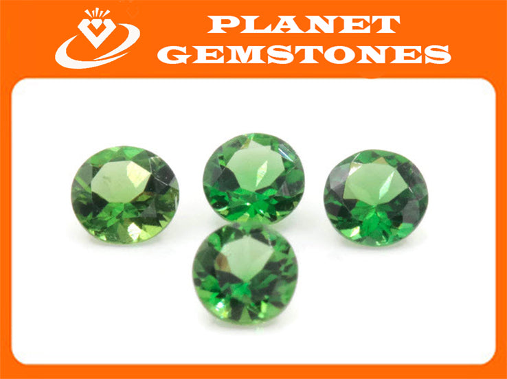 Natural Chrome Tourmaline Gemstone green stone natural chrome stone green tourmaline gems round 4mm 0.20ct DIY Jewelry Supplies-Tourmaline-Planet Gemstones