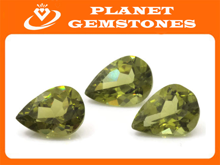 Peridot Pear 8x11mm-Planet Gemstones