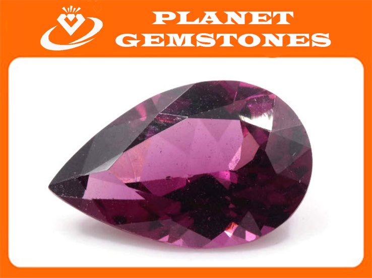 Purple Garnet Natural Garnet January Birthstone Rhodolite Garnet gemstone Mozambique Garnet Faceted Pear 14x9mm 4.39ct-Planet Gemstones