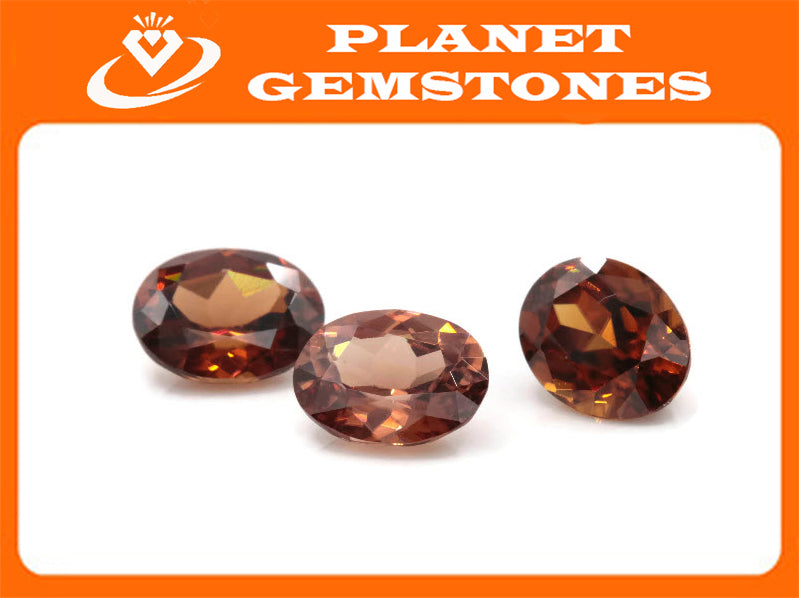 Champagne Zircon Oval 9x7mm-Planet Gemstones