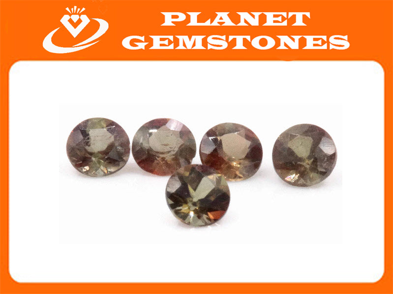 Natural Andalusite Andalusite Gemstone Genuine Andalusite Poor Man Alexandrite Faceted Andalusite DIY ANDALUSITE 5PCS SET 3.5mm 0.9ct-Planet Gemstones