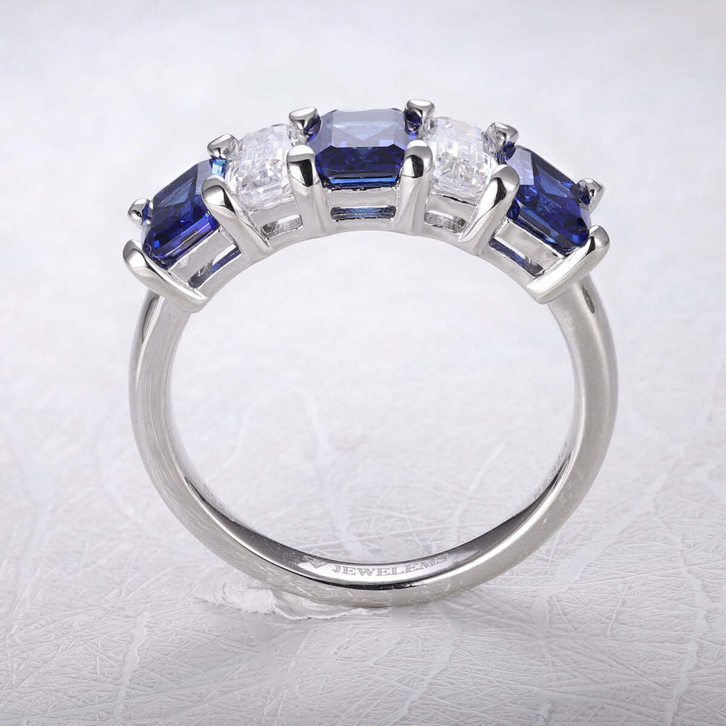 Women's Sapphire semi band reversible ring SKU 6142092-Planet Gemstones