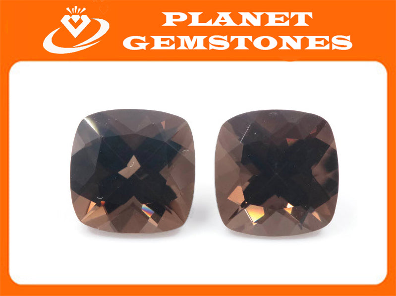 Smoky Quartz Cushion 9mm-Planet Gemstones