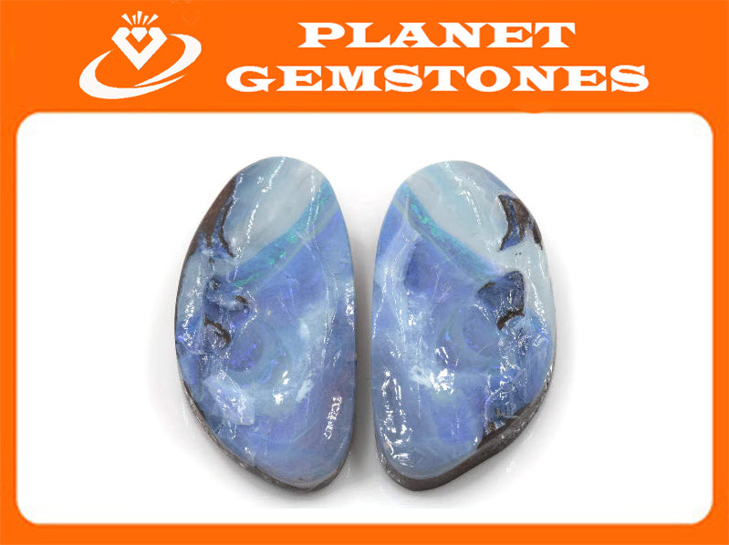 Boulder Opal Pair 39cts-Planet Gemstones